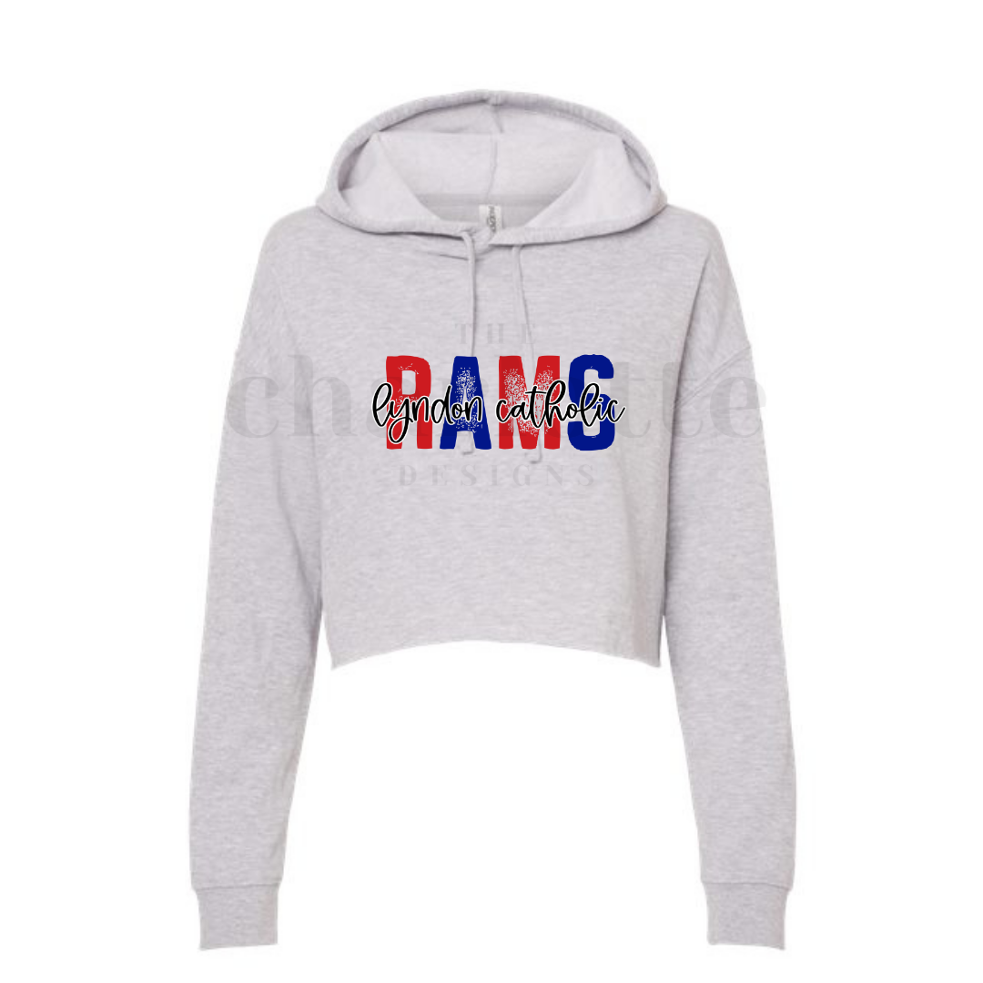 Rams Women's Handwriting Crop Hoodie